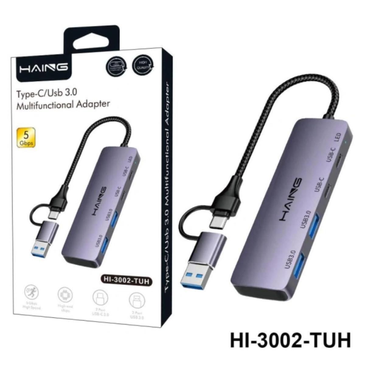 HAING HI-3002-TUH Type-C USB 3.0 Multifunctional 4 Port Adapter Hub HAING HI-3002-TUH Type-C USB 3.0 Multifunctional 4 Port Adapter Hub